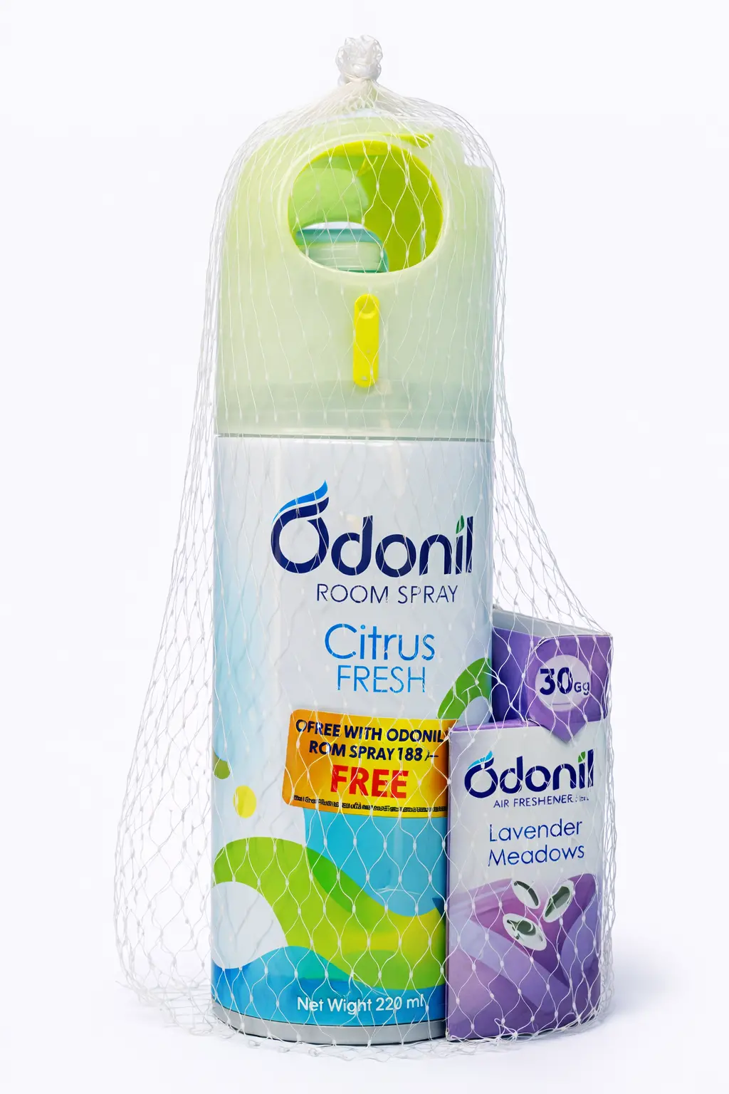 Odonil Citrus Fresh Room Spray - 220 ml (Free Odonil Block 48 gm)