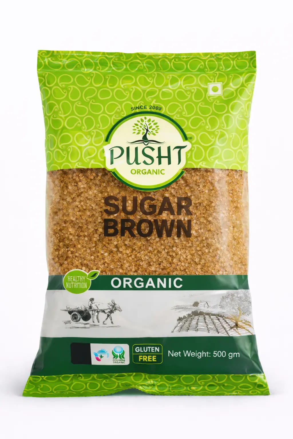 Pusht Organic Brown Sugar Crystal 500 gm