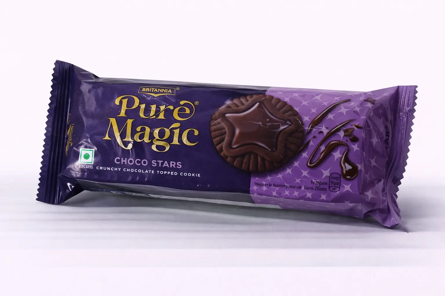 Britannia Pure Magic Choco Stars Chocolate Topped Cookies (Rs. 30)