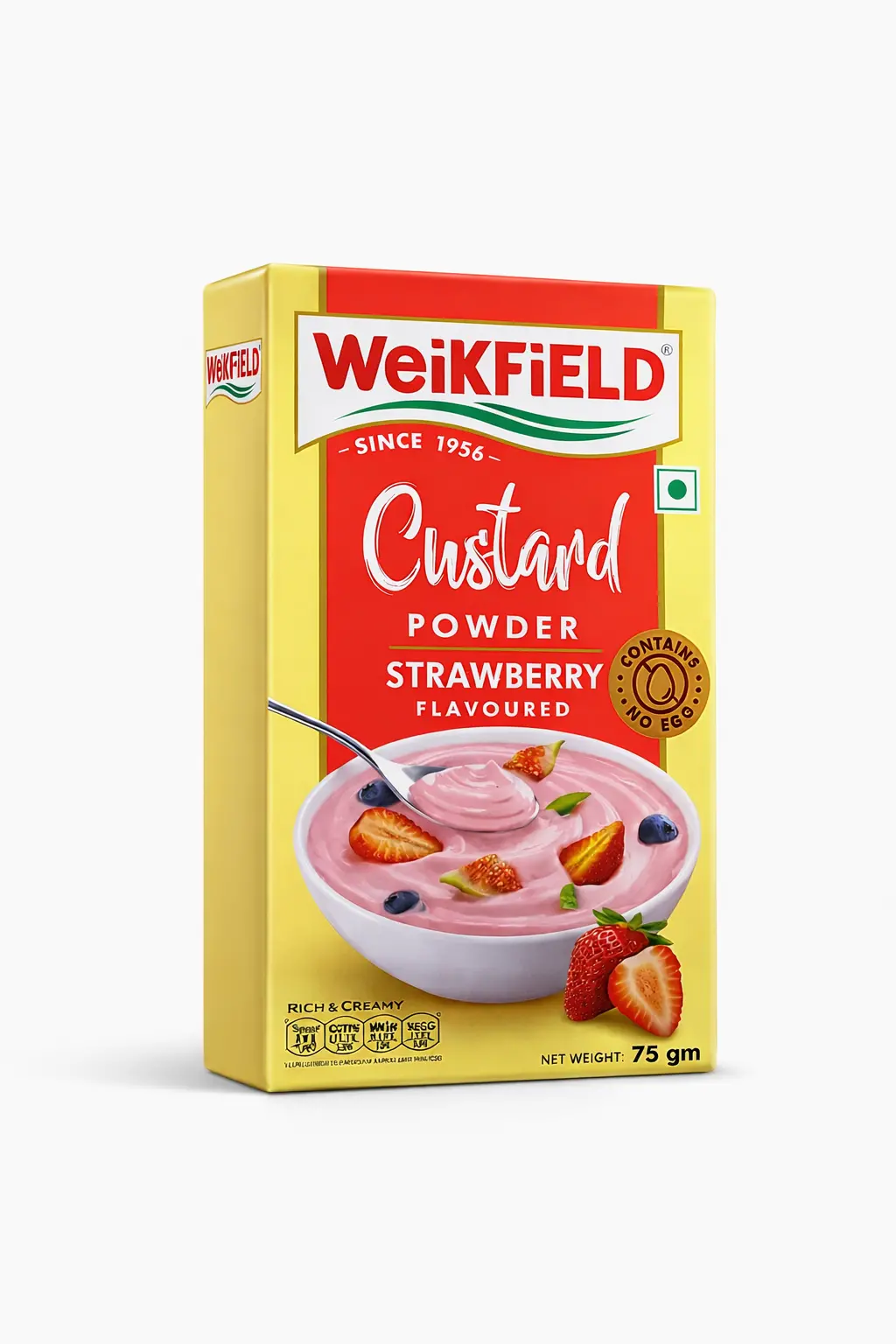 Weikfield Strawberry Custard Powder - 75 gm