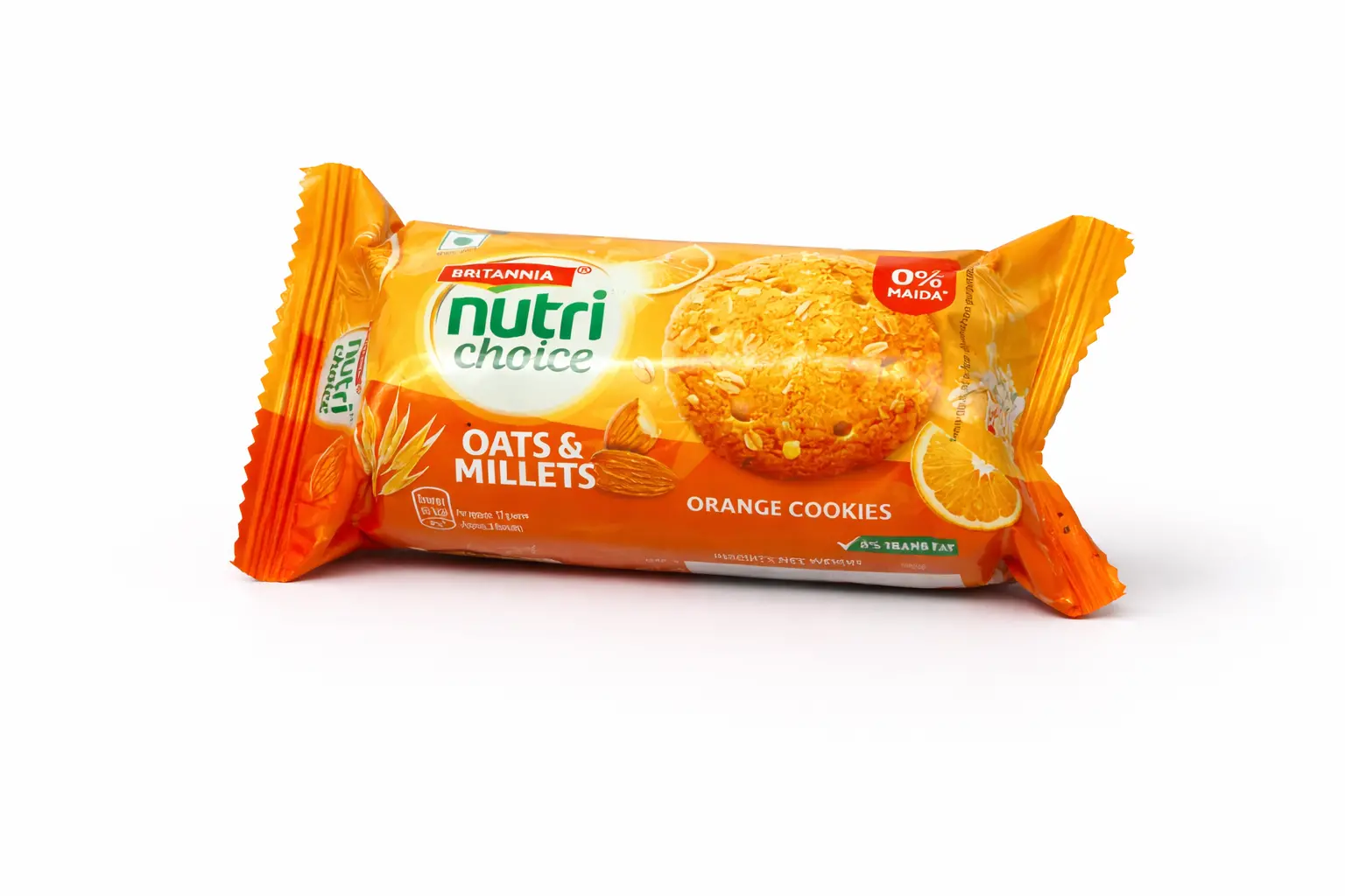 Britannia Oats & Millets Orange Cookies Zero Maida (75 gm)