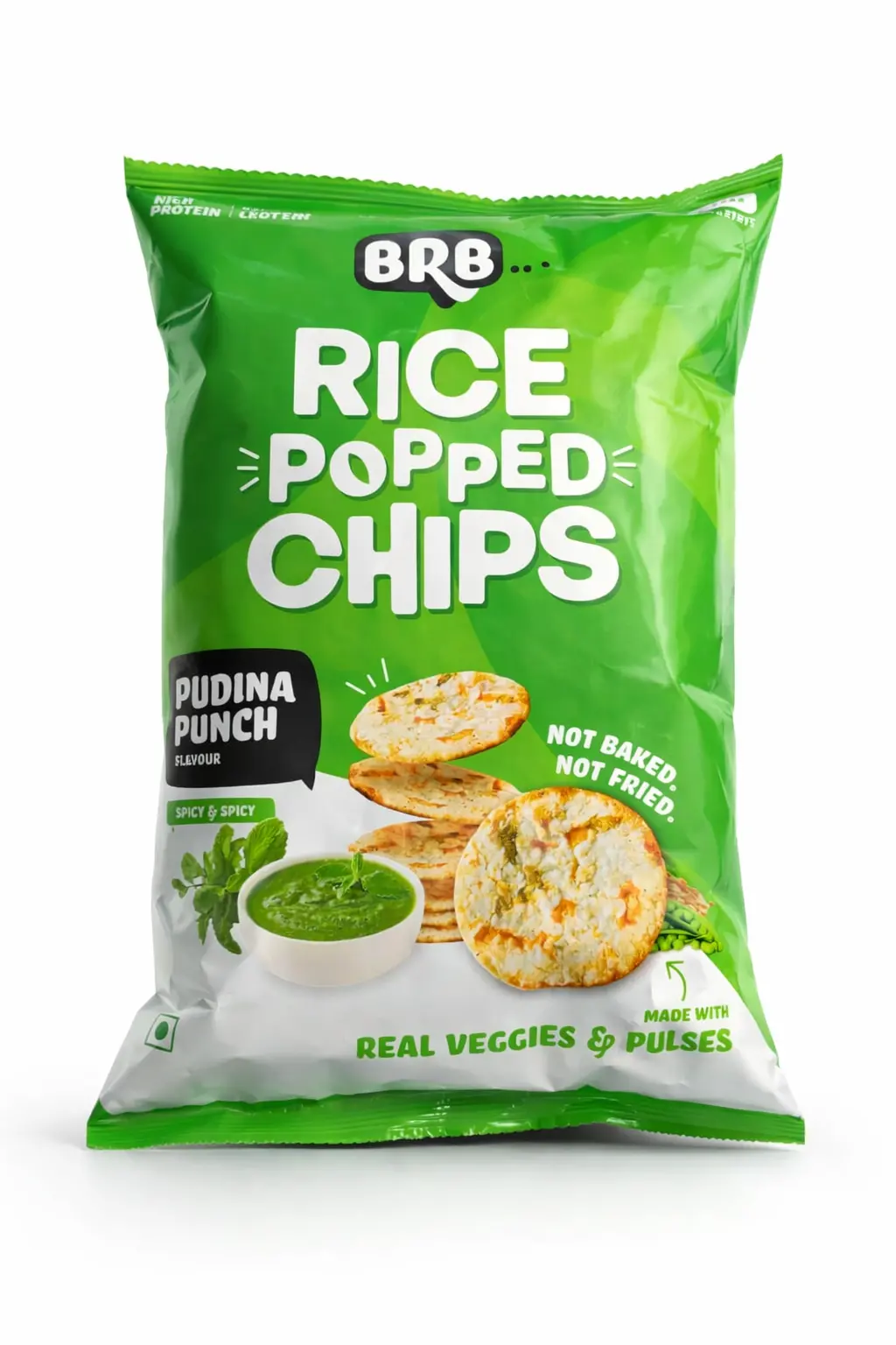 BRB Rice Popped Chips Pudina Flavour (Rs. 40)