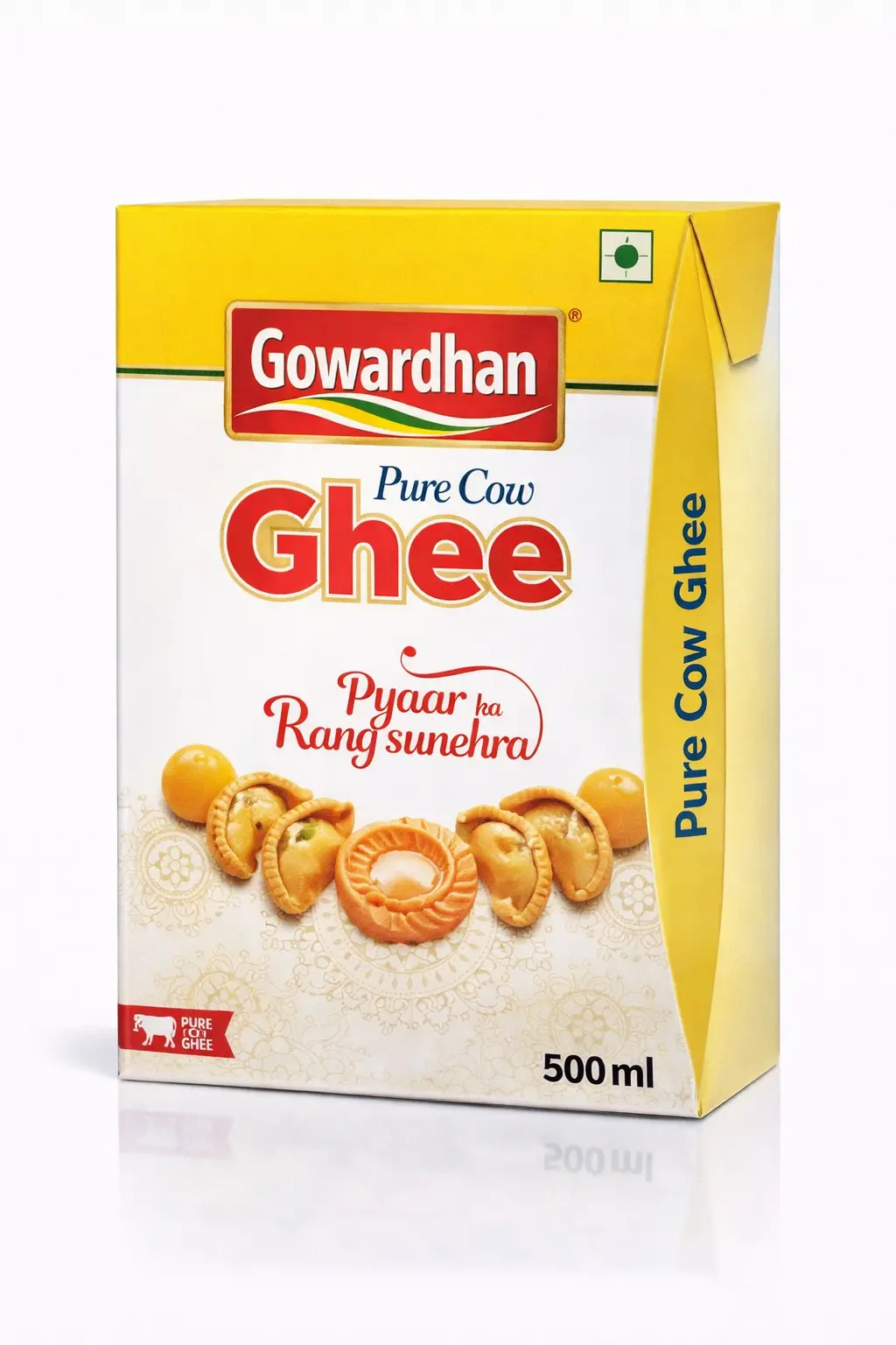 GOWARDHAN PURE COW GHEE Tetra Pack 500 ML (Free GJ Mix)