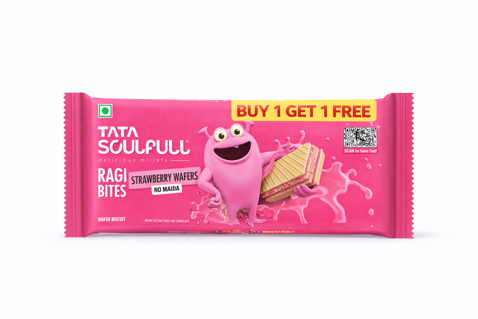Tata Soulfull Ragi Bites Strawberry Wafers