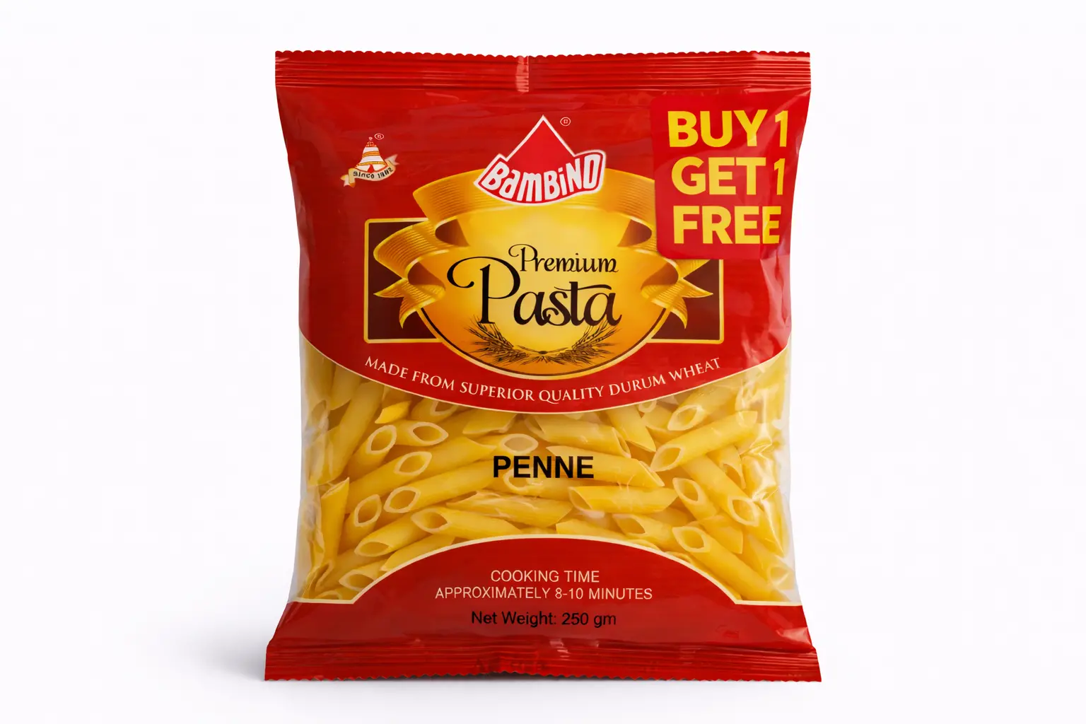 Bambino Premium Pasta Penne - 250 gm