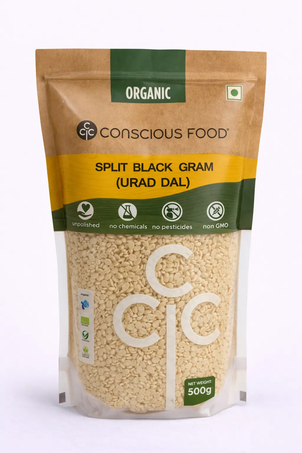 Conscious Food Split Black Gram (Urad Dal) 500 gm