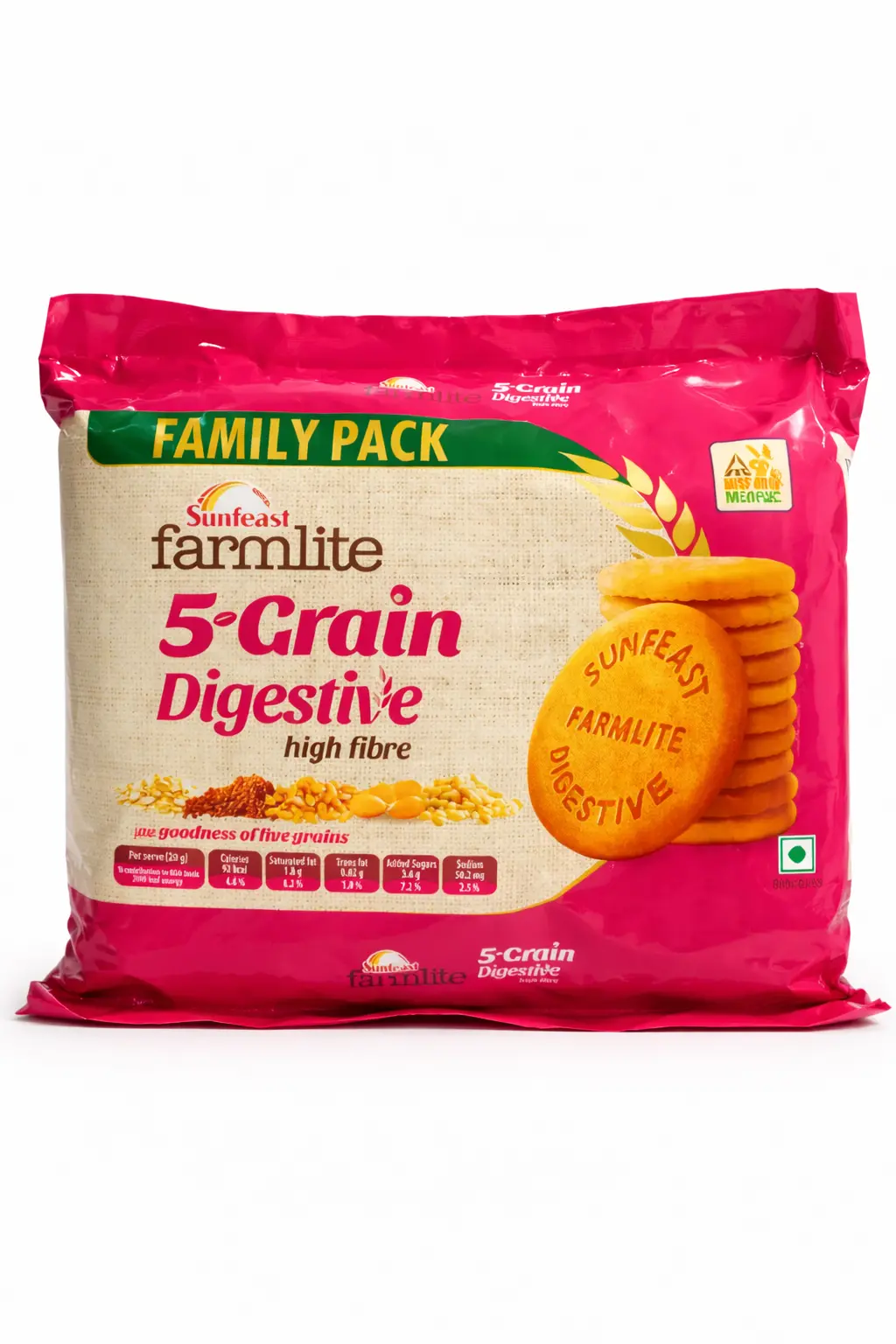 Sunfeast Farmlite 5-Grain Digestive Biscuit (5 units x 191 gm)
