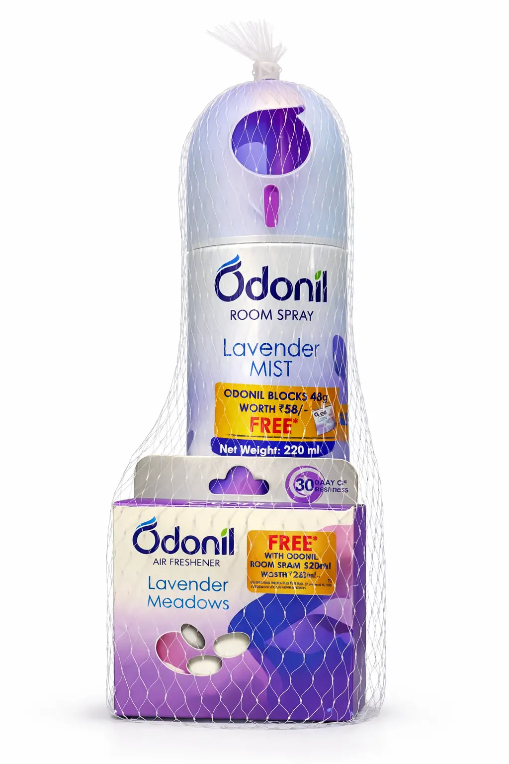 Odonil Lavender Mist Room Spray - 220 ml (Free Odonil Block 48 gm)