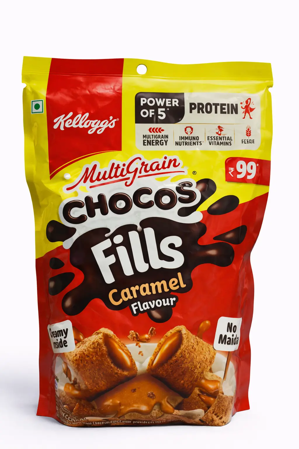 Kelloggs Multigrain Chocos Fills Caramel Flavour No Maida 150 gm