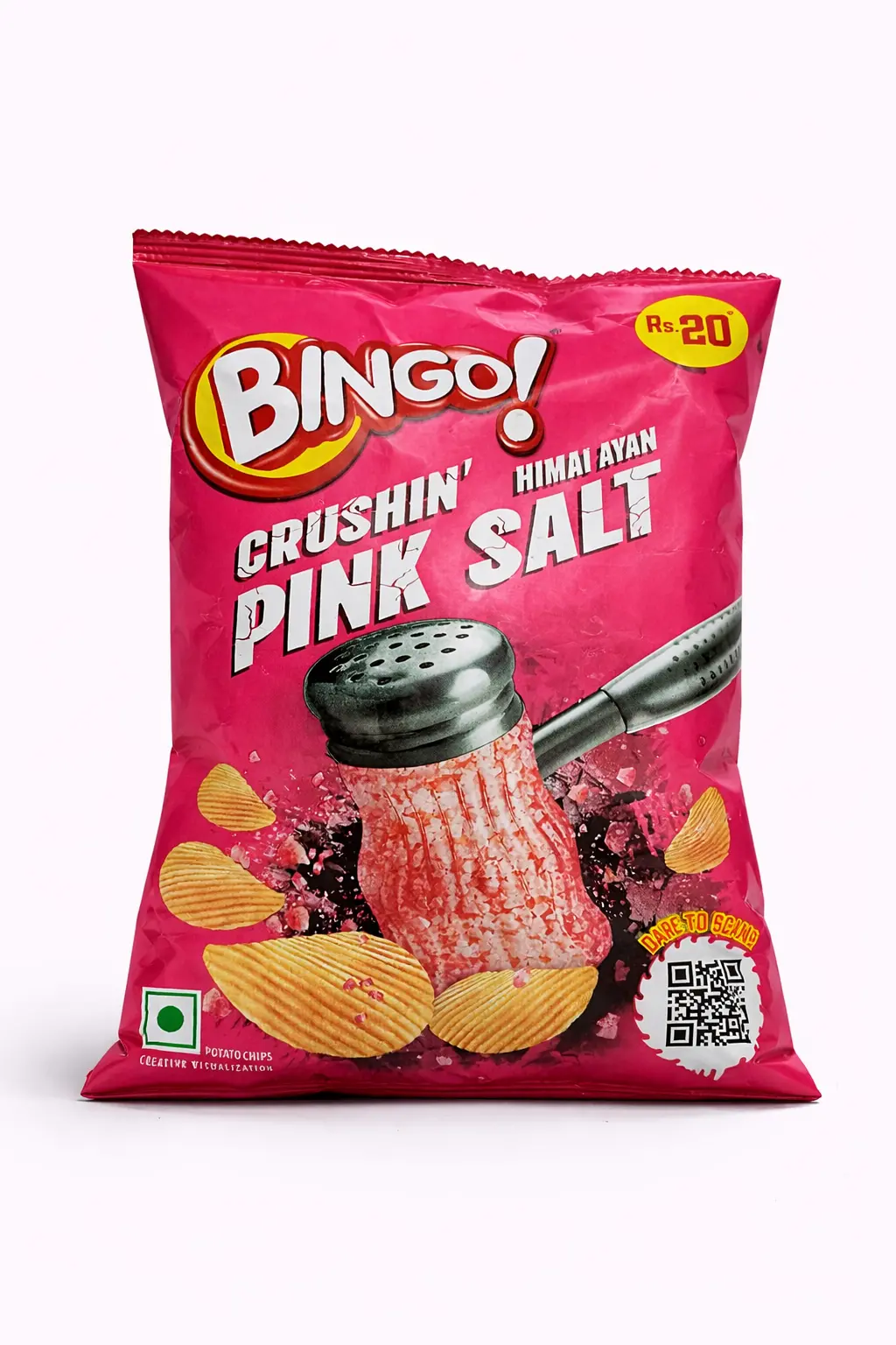 Bingo Crushin Himalayan Pink Salt Potato Chips Rs. 20