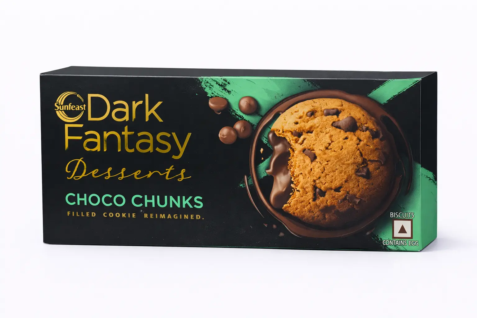 Sunfeast Dark Fantasy Choco Chunks Cookie Dessert 75 gm