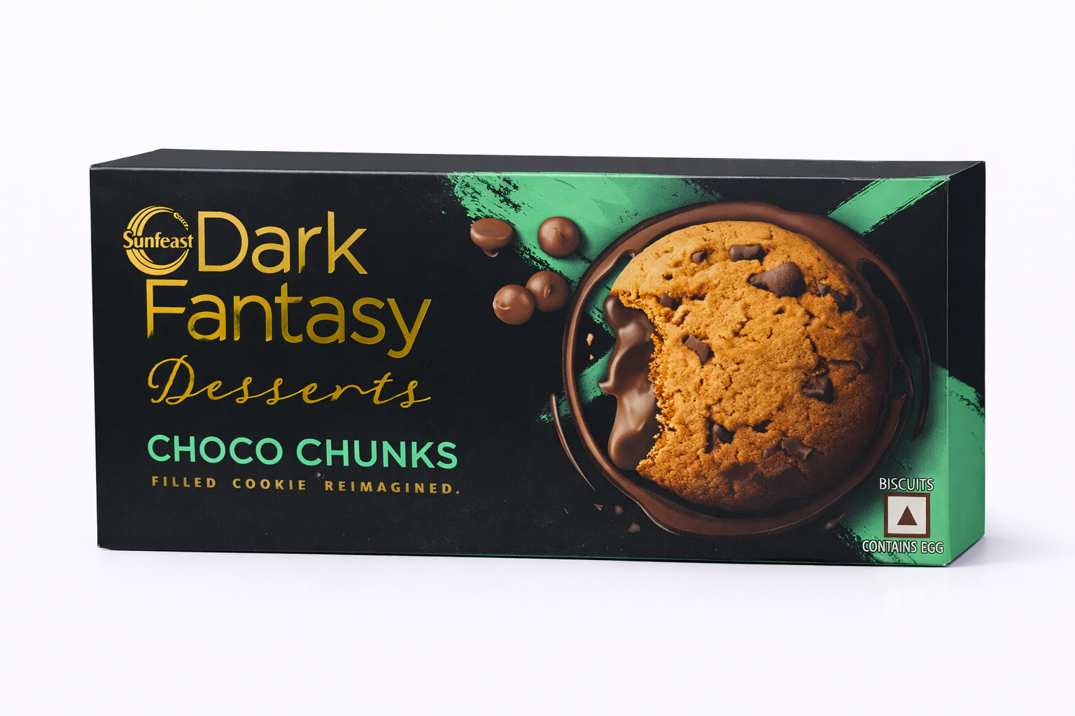 Sunfeast Dark Fantasy Choco Chunks Cookie Dessert 75 gm