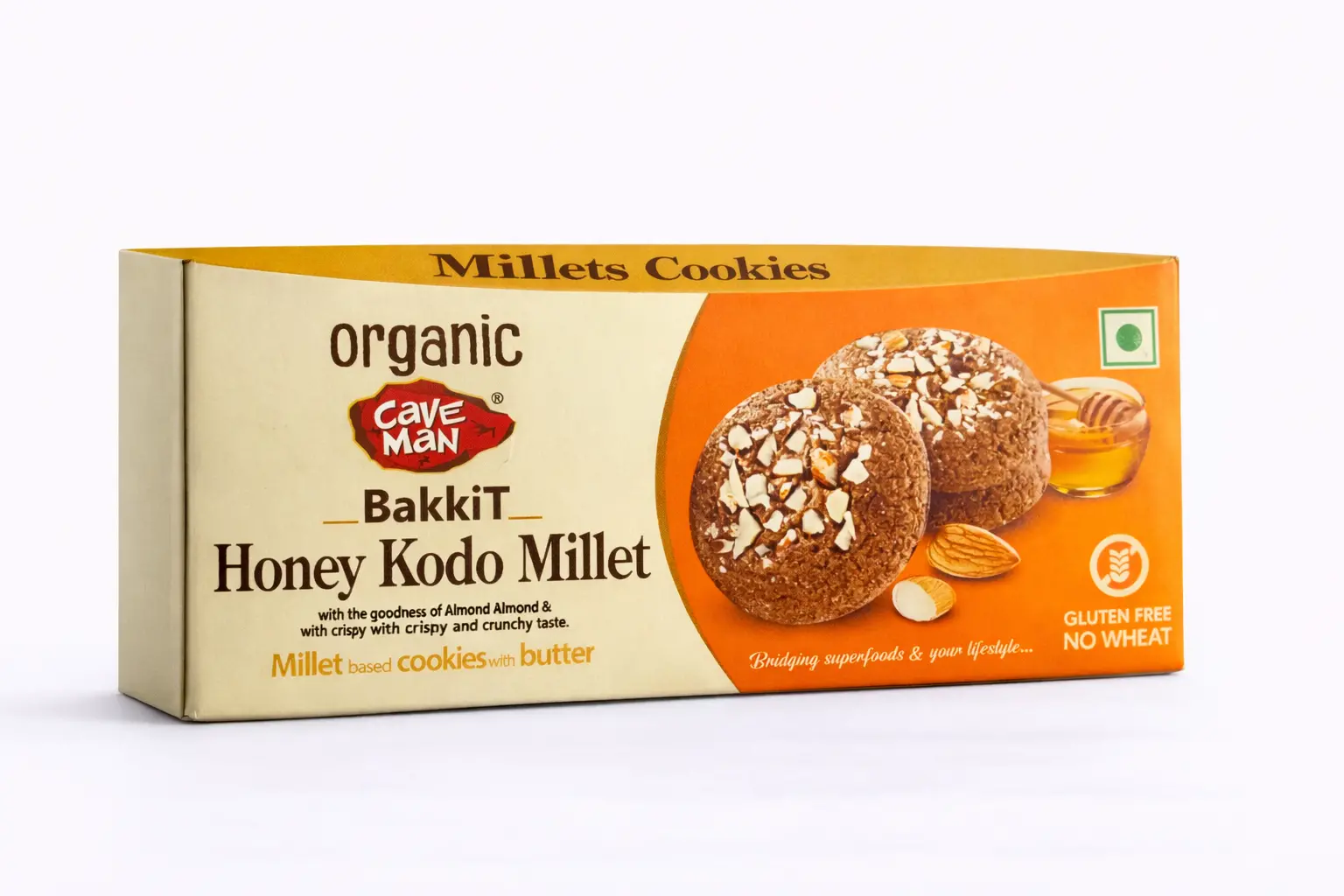 Caveman BakkiT Organic Honey Kodo Millet Cookies 60 gm (Rs. 70)