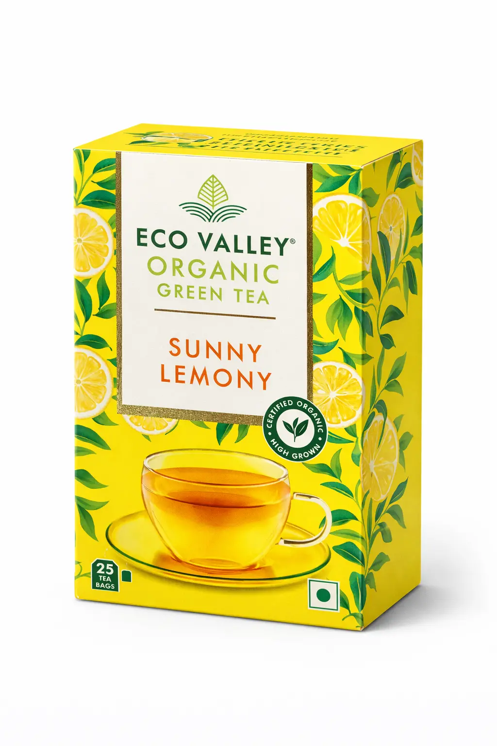 Eco Valley Organic Green Tea Lemon 25 Tea Bags