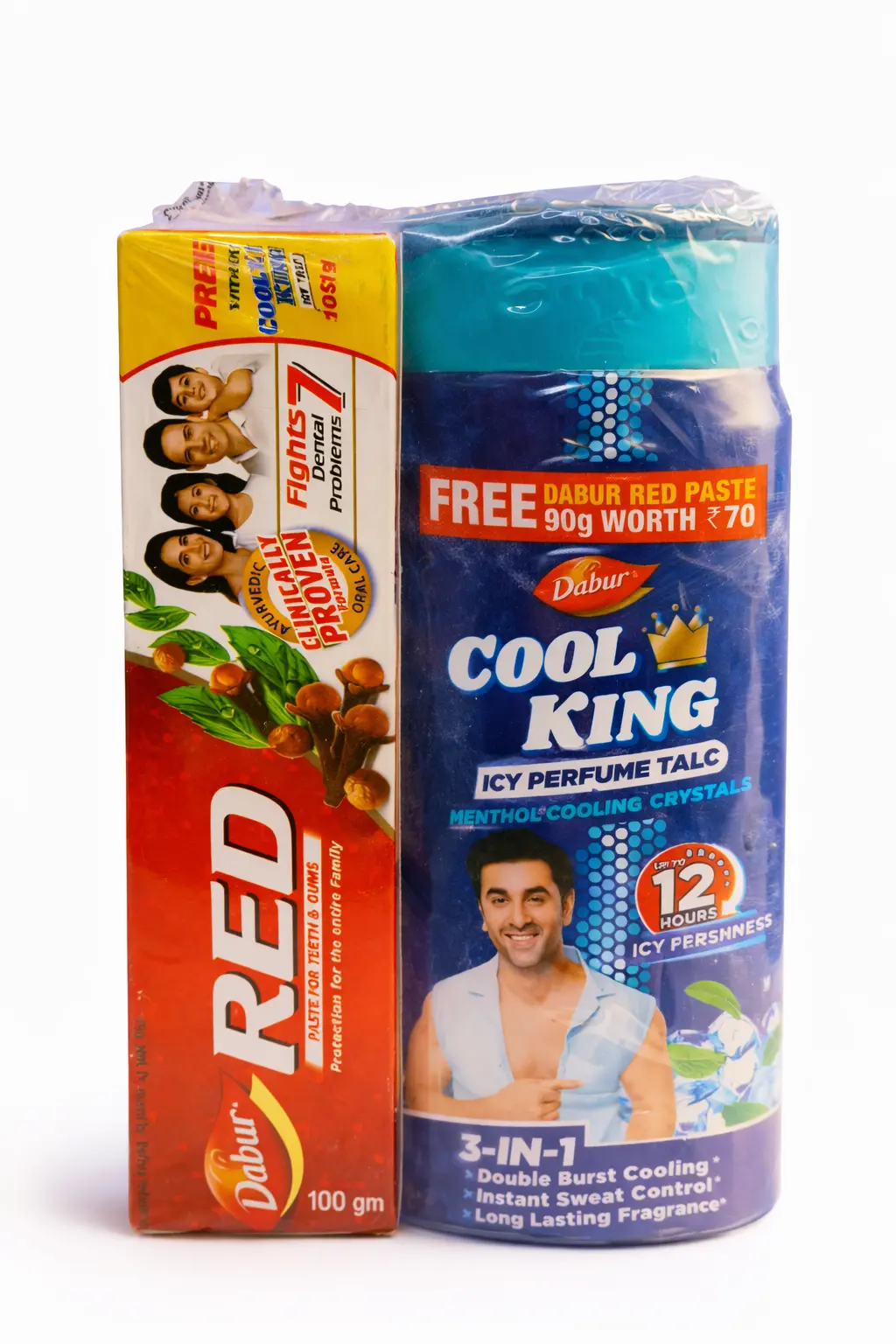 Dabur Cool King Talc - 100 gm (Free Dabur Red Toothpaste 90 gm)