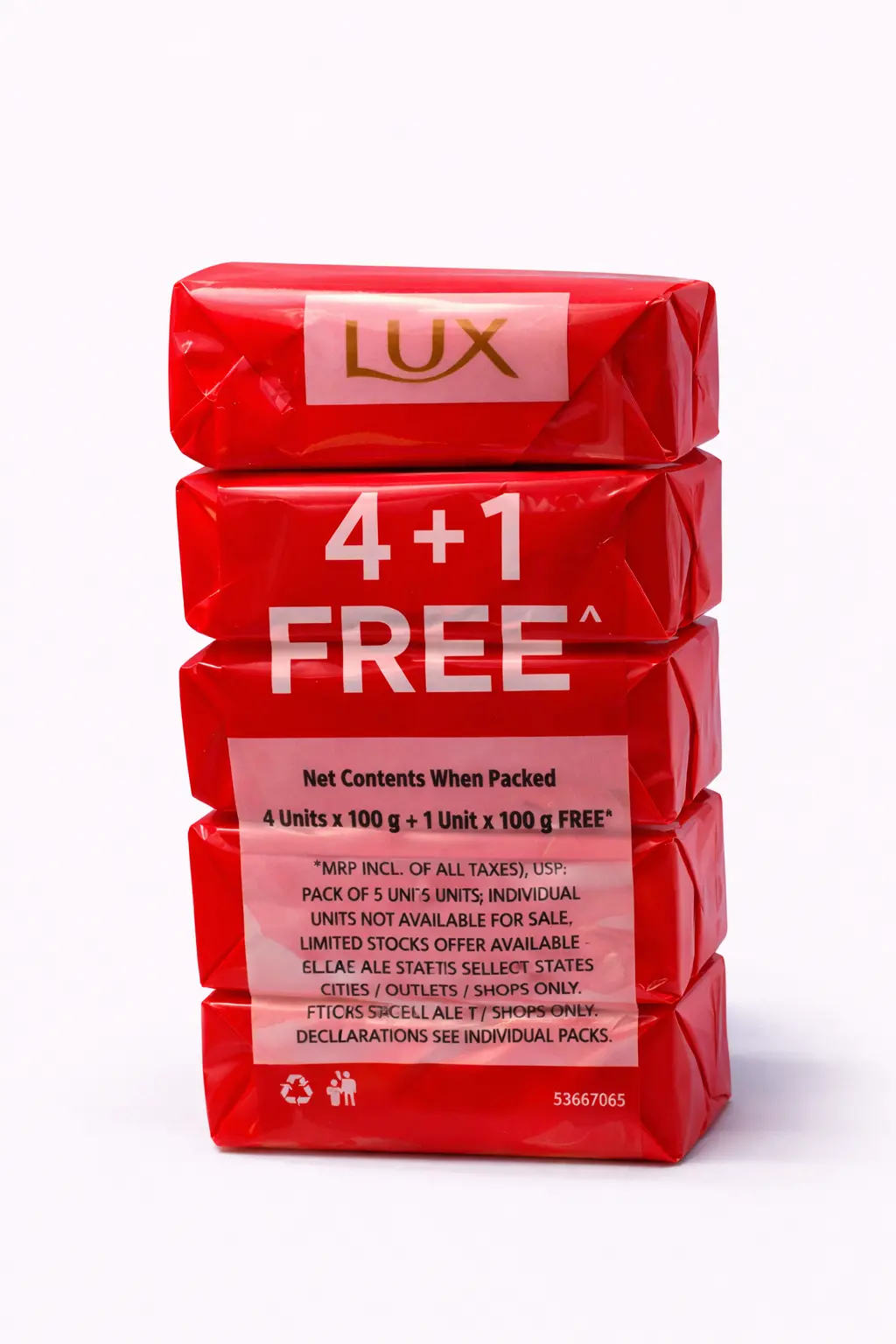 Lux Rose Beauty Soap (4 + 1 FREE Pack) - 100 gm each
